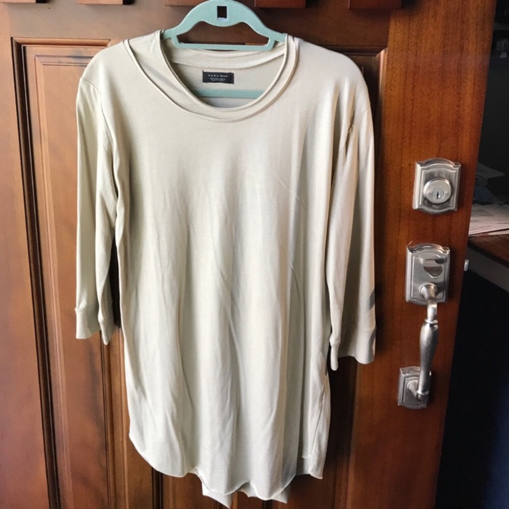 Zara 3/4 Sleeve Shirt Unique stitching and design